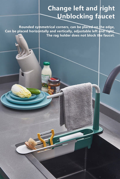 Telescopic Sink Rack – Adjustable Kitchen Organizer