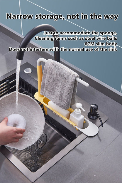 Telescopic Sink Rack – Adjustable Kitchen Organizer
