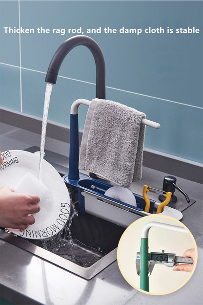 Telescopic Sink Rack – Adjustable Kitchen Organizer